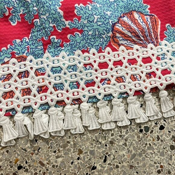 Lilly Pulitzer Thompson tassel dress pink blue watermelon 12 shell - Picture 9 of 9